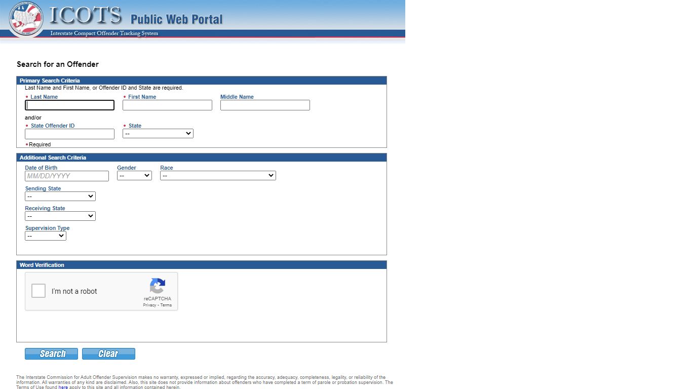 ICOTS Public Web Portal